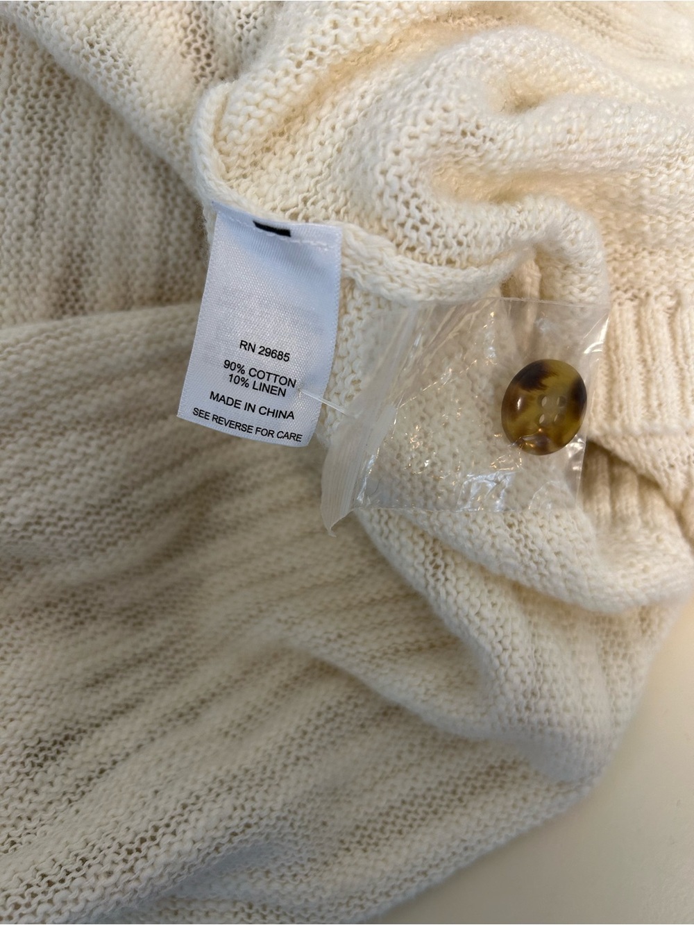 Pendleton Cream V-Neck Button - Picture 6 of 6